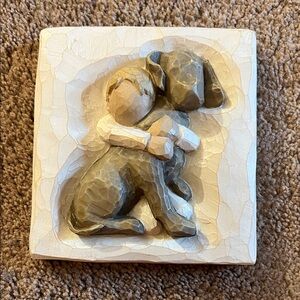 Willow Tree Embrace Sculpture - Cream and Brown